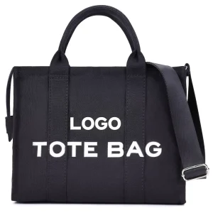 Large Capacity Canvas Tote Bag With Durable Metal Zipper Custom Size Eco Friendly Shopping Bag For Gift Or Daily Use