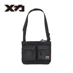 Large Capacity Casual Fashion Men’s Crossbody Messenger Bag Black Waterproof Nylon and Polyester Material