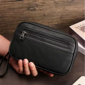 Large Capacity Casual Retro Men’s Clutch Bag Fashion Business Portable Multi Functional Travel Tote Handbag Mobile Phone Purse