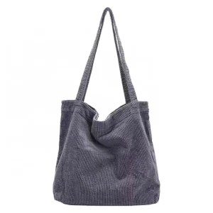 Large Capacity Corduroy Duffle Bag for Men Fashionable Daily Casual Shoulder Tote Bags With Custom Logo Pattern