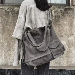 Large Capacity Custom Logo Canvas Tote Bag Fashionable Handheld Shoulder Casual Messenger Handbag for Unisex Women’s Use