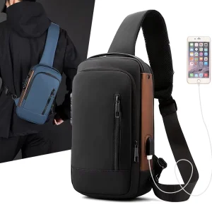 Large Capacity Custom Multi-Functional Men’s Chest Bag Single Shoulder Anti-theft Crossbody Backpack with Password Lock