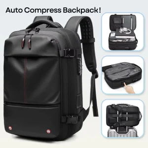 Large Capacity Expandable 5cm Business Bag for Men Women Anti Theft TSA Lock Laptop Compartment Backpack Bag
