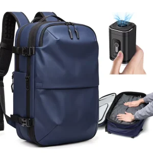 Large Capacity Expandable Business Travel Bag TSA Lock Separate Laptop Compartment Men’s Vacuum Compress Backpack