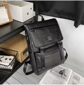 Large Capacity Fashion Designer High Quality Men’s Travel Business Computer Backpack Waterproof PU Leather Backpack