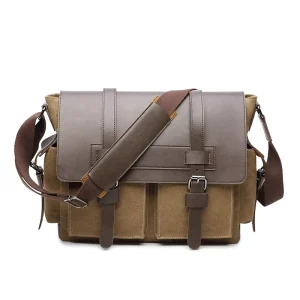 Large Capacity Fashion Men’s Shoulder Canvas Bag with Zipper Closure for Outdoor Use All Seasons GuangDong Model 6002