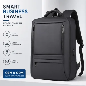 Large Capacity Geometric Men’s Business Travel Bag Waterproof Laptop Backpack Nylon Oxford Polyester Anti Theft Zipper Handle