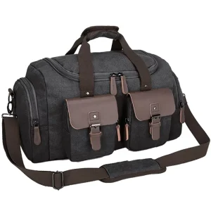 Large Capacity Golf Clothes Tote Bag Durable Heavy Canvas Travel Duffle Bags for Men with Zipper Closure