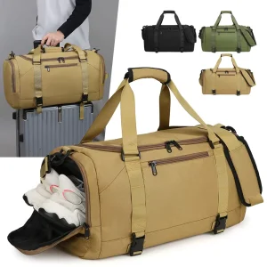 Large Capacity Gym Bag Durable Oxford Dry Wet Separation Zipper Duffel Bag Customize Logo Travel Bags With Shoe Compartment