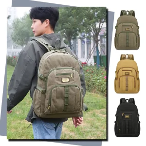 Large Capacity Laptop Backpack for Men Fashion Casual Travel Bag with Durable Canvas Multifunctional Outdoor Sport Backpack