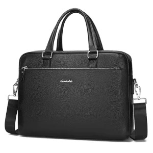 Large Capacity Laptop Bag for Men Cow Genuine Leather Shoulder Bag Business Crossbody Laptop Briefcase Bag