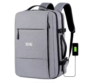 Large Capacity Men’s Backpack Travel Backpack with USB Port Business Trip Bag with Laptop Pocket