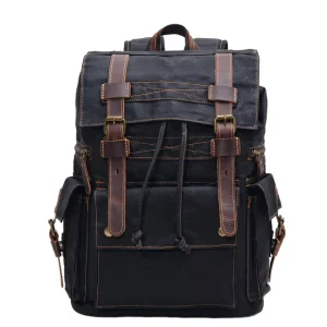 Large Capacity Men’s Batik Canvas Rucksack Retro Travel Computer Bag Outdoor Leisure Hiking Bag