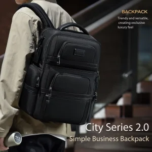 Large Capacity Men’s Business Laptop Backpack with Multi Compartment Design Water Resistant Travel Work Bag