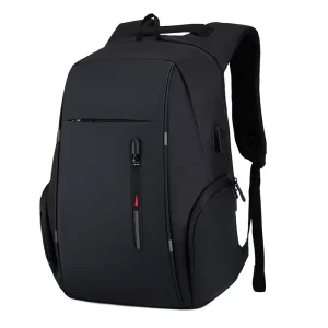 Large Capacity Men’s Business USB Backpack Multi-Function Shoulder Laptop Bag with Polyester Lining