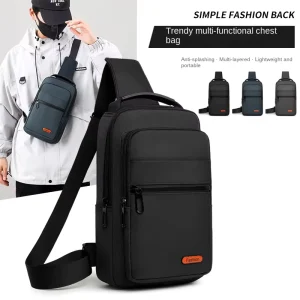 Large Capacity Men’s Chest Bagpack Casual Korean Style Simple Crossbody Shoulder Bags
