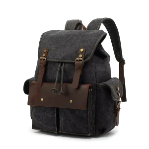 Large Capacity Men’s Genuine Leather Vintage Zipper Backpack Travel Bolso Masculino Mochila Masculina Bolso Para Hombres
