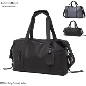 Large Capacity Men’s Gym Sports Duffel Bag Fashionable Zipper Closure Waterproof PU Material Storage Bag Foldable Dura