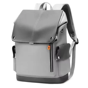 Large Capacity Men’s Laptop Backpack PU Leather Zipper Waterproof Trendy USB Cover Functional Fashion Sports School Bags