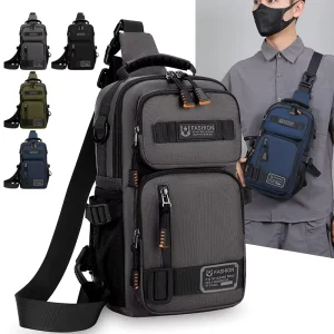 Large Capacity Men’s Outdoor Nylon Chest Bag Simple Versatile Multi-Functional Shoulder Crossbody Trendy Brand Fashion