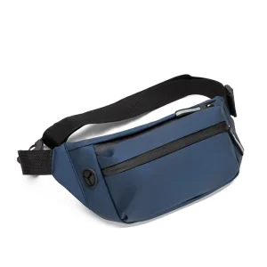 Large Capacity Men’s Waist Bag Simple Fashionable Front Satchel Single Shoulder to Hip for Leisure and Everyday Use