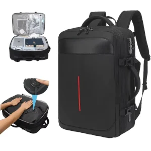 Large Capacity Men’s Waterproof Expandable Business Laptop Bag Multi Functional Oxford Vacuum Compression Travel Backpack