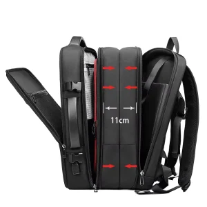 Large Capacity Men’s Waterproof Oxford Nylon Raincoat Backpack Zipper Multifunction USB Business Travel Laptop Backpack Bag