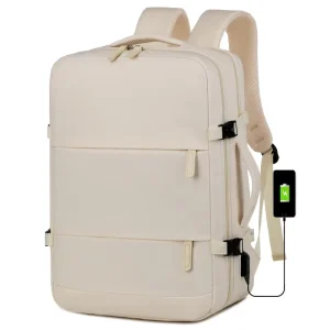 Large Capacity Men’s Women’s Business Computer Bag Multi-functional Travel Backpack Premium Solid Color Student