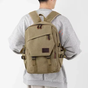 Large Capacity New Canvas Backpack with External Frame Polyester Lining Comfortable on Both Shoulders Custom Backpack
