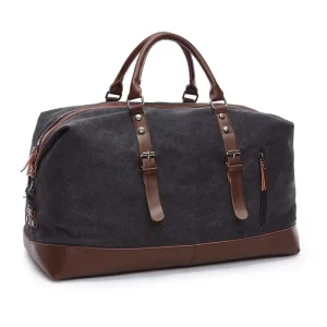 Large Capacity Nylon Canvas Crossbody Travel Duffel Bag Fashionable Outdoor Sports Bag for Men and Women Zipper Closure