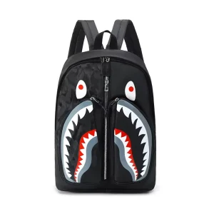 Large Capacity Nylon Cartoon Printed Backpack Men’s Sports Laptop Backpack Waterproof Casual Student Backpack