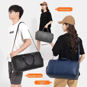 Large Capacity PU Leather Duffle Tote Bag Custom Style Luxury Designer Shoulder Travel Bag Women Men Sport