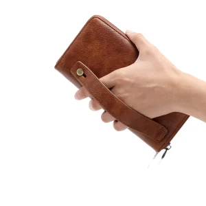 Large Capacity RFID Blocking Double Zipper Clutch Purse Multifunctional Business Men’s and Women’s Long Wallets New Model