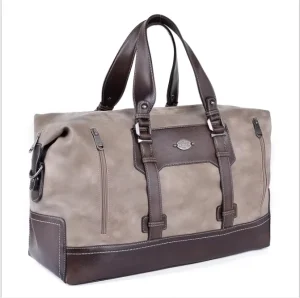 Large Capacity Retro Fashion PU Leather Shoulder Crossbody Bag Men’s Women’s Portable Travel Duffel Bag Crossbody Bag