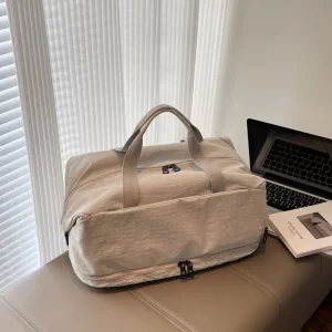 Large Capacity Simple Travel Bag Men’s Women’s Fitness Sports Hand Carrying Crossbody Boarding Luggage Dry Wet Polyester