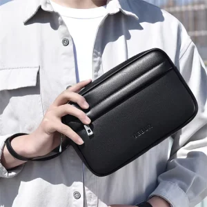 Large Capacity Soft Leather Hand Bag Men’s Business Clutch Bag