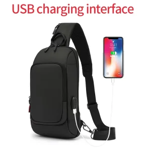 Large Capacity Sports Single Men’s Crossbody Shoulder Bag Business Casual Phone Passport Documents Chest Bag