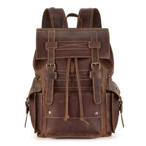 Large Capacity Stylish Rucksack Leather Men Laptop Backpack Travel Bag Men’s Backpacks