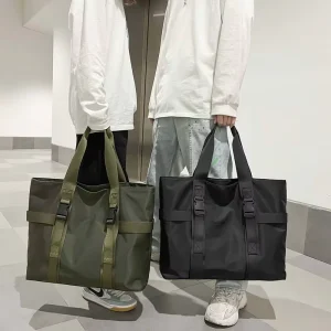 Large Capacity Travel Men Handbag Casual Big Shoulder Bags for Men Unisex Couple Tote Bag Short Distance Travel Mens Bag