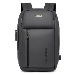 Large Capacity Unisex Travel Backpack Custom Logo Oxford Leather USB Laptop Pocket Anti-theft Lock Zipper