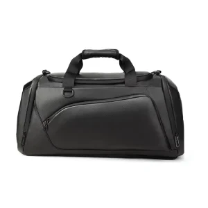 Large Men’s Gym & Travel Duffle Backpack Insulated Basketball Football Bag with Wet/Dry Compartments Black