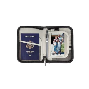 Large RFID Blocking Storage Bag for Passport Holder Cover Sleeve Wallet Zipper Pouch Men Carrying Travel Credit Card Organizer