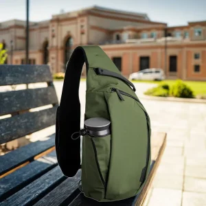 Large Unisex Lightweight Nylon Travel Backpack Logo Decoration Waterproof Crossbody Sling Triangle Bag Men’s Messenger Bag