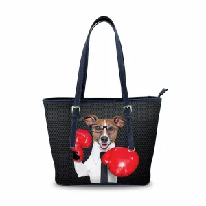 Large Women’s & Men’s Tote Bags PU Leather Waterproof Zipper Closure Polyester Lining Anti Theft Shoulder Bag