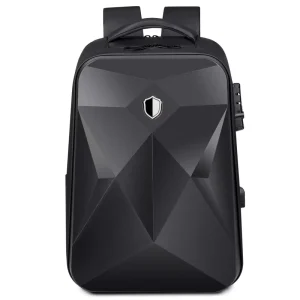 Large capacity Hard shell ABS Waterproof Anti theft USB Geometric Computer Bag High level Commuting Men’s Business Travel Laptop
