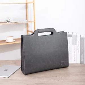 Large-size High-quality PU Men’s 14″ Large-capacity Urban Minimalist Casual Business Computer Briefcase
