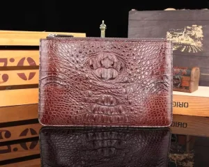 Latest Fashion Summer Collection Exotic Crocodile Skin Envelope Purse Clutch Bag Tassel Logo Decorated Men’s Evening