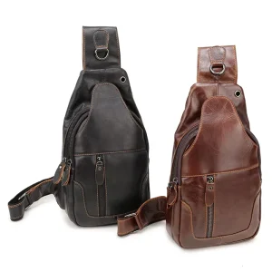 Latest Genuine Leather Chest Bag Men’s Casual Fashion Chest Bag With Cowhide Crossbody Bag