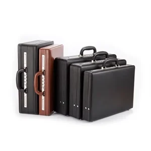 Leather Aluminium Office Watch Briefcases Computer Men Hardware Travel Type Box with logo for Men Vintage