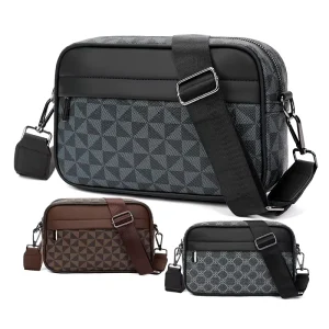 Leather Bags Men Casual Daily Personalized Crossbody Bag Men’s Leisure Street Messenger Bag